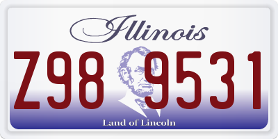 IL license plate Z989531