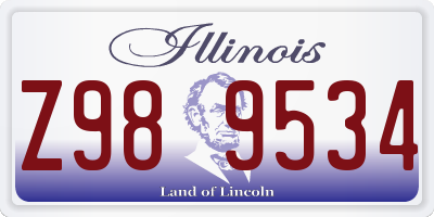 IL license plate Z989534