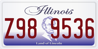 IL license plate Z989536