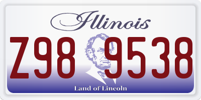 IL license plate Z989538