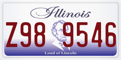 IL license plate Z989546