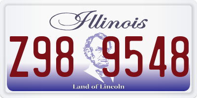 IL license plate Z989548