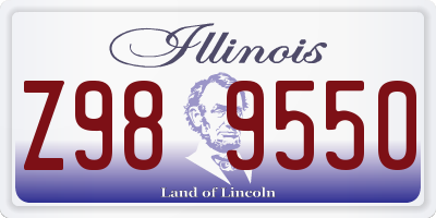 IL license plate Z989550