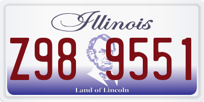 IL license plate Z989551