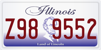 IL license plate Z989552