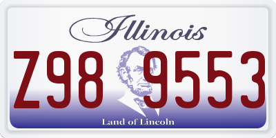 IL license plate Z989553