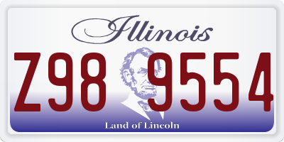 IL license plate Z989554