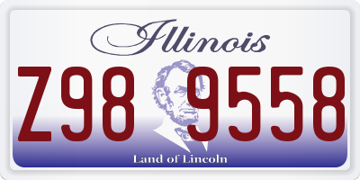 IL license plate Z989558