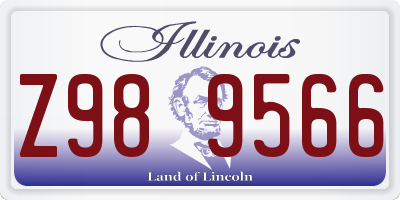 IL license plate Z989566