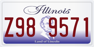 IL license plate Z989571