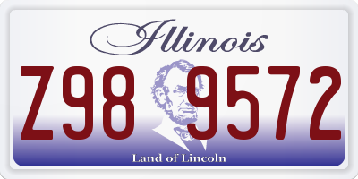 IL license plate Z989572