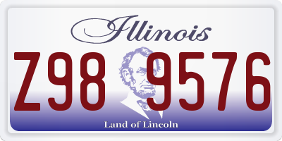 IL license plate Z989576