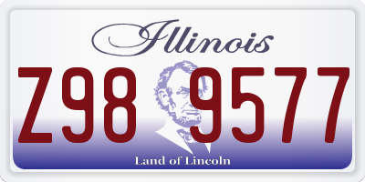 IL license plate Z989577