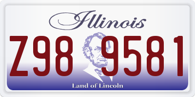 IL license plate Z989581