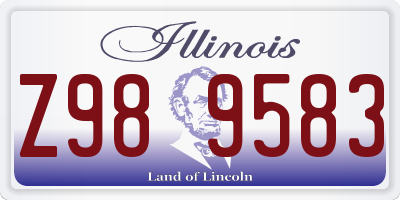 IL license plate Z989583