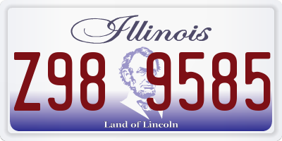 IL license plate Z989585