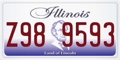 IL license plate Z989593