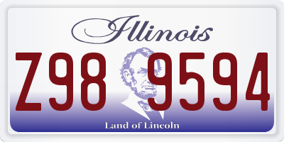 IL license plate Z989594