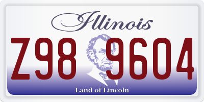 IL license plate Z989604