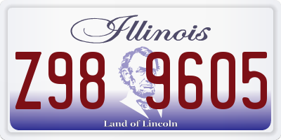 IL license plate Z989605