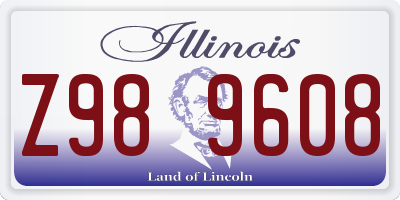 IL license plate Z989608