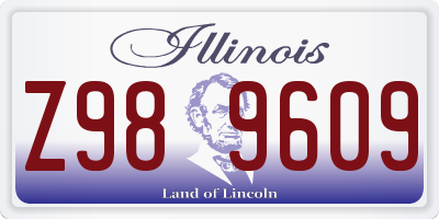 IL license plate Z989609