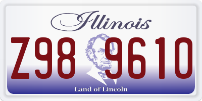 IL license plate Z989610