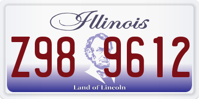 IL license plate Z989612