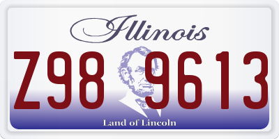 IL license plate Z989613