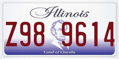 IL license plate Z989614