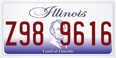 IL license plate Z989616