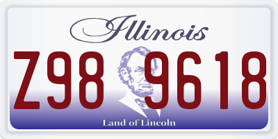 IL license plate Z989618