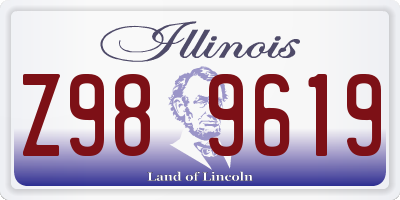 IL license plate Z989619