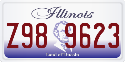 IL license plate Z989623