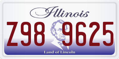 IL license plate Z989625