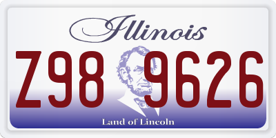 IL license plate Z989626