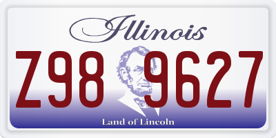 IL license plate Z989627