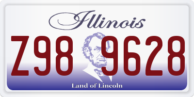 IL license plate Z989628