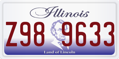 IL license plate Z989633