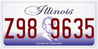 IL license plate Z989635