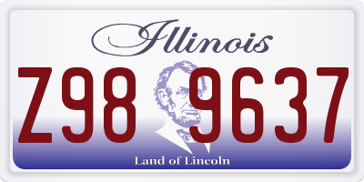 IL license plate Z989637