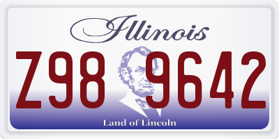 IL license plate Z989642