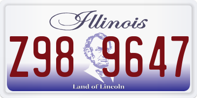 IL license plate Z989647