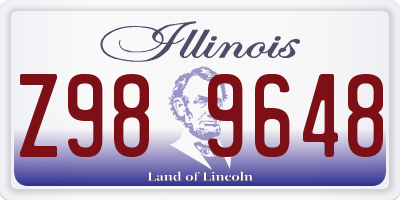 IL license plate Z989648