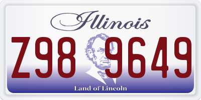 IL license plate Z989649