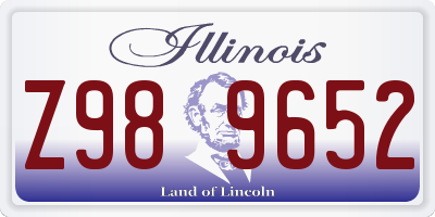 IL license plate Z989652