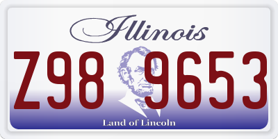 IL license plate Z989653