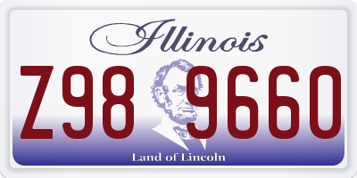 IL license plate Z989660