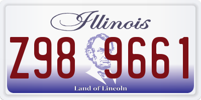 IL license plate Z989661