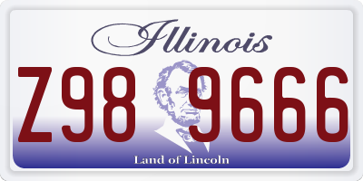 IL license plate Z989666